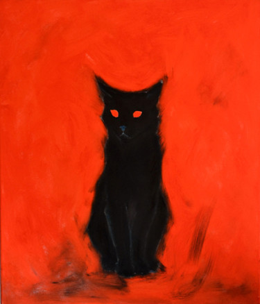 Pintura intitulada "Kitty came" por Marina Rusalka, Obras de arte originais, Óleo