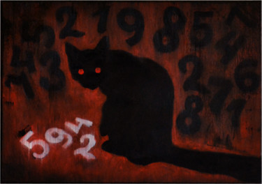 Malerei mit dem Titel "Kitty 5942" von Marina Rusalka, Original-Kunstwerk, Öl