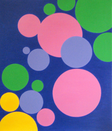 Schilderij getiteld "Bubbles  with motle…" door Marina Rusalka, Origineel Kunstwerk, Olie