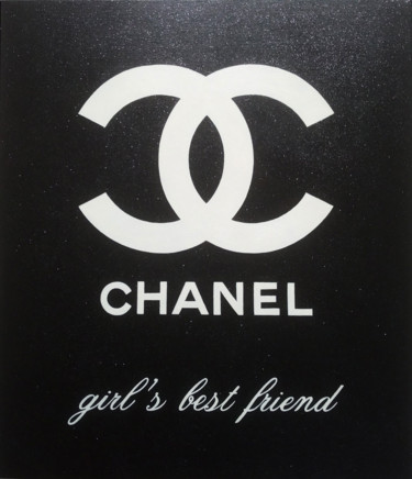 Painting titled "Chanel is girl's be…" by Marina Rusalka, Original Artwork, Oil Mounted on Wood Stretcher frame
