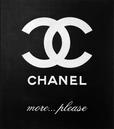 Schilderij getiteld "More Chanel" door Marina Rusalka, Origineel Kunstwerk, Olie Gemonteerd op Frame voor houten brancard