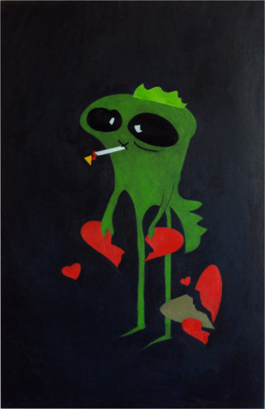 Картина под названием "Broken heart" - Marina Rusalka, Подлинное произведение искусства, Масло Установлен на Деревянная рама…