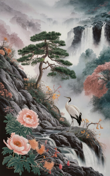 Цифровое искусство под названием "Oriental landscape…" - Marina Rusalka, Подлинное произведение искусства, Изображение, сген…