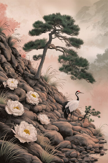 Arte digitale intitolato "Oriental landscape…" da Marina Rusalka, Opera d'arte originale, Pittura digitale