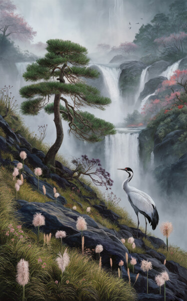 Digitale Kunst mit dem Titel "Oriental landscape…" von Marina Rusalka, Original-Kunstwerk, Digitale Malerei