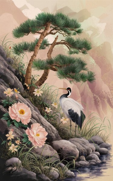 Arte digital titulada "Oriental landscape…" por Marina Rusalka, Obra de arte original, Pintura Digital