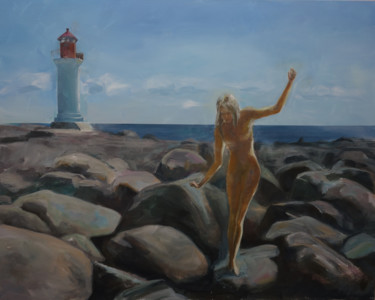 Peinture intitulée "Lighthouse" par Marina Shkarupa, Œuvre d'art originale, Acrylique