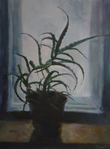 Painting titled "Aloe" by Marina Shkarupa, Original Artwork, Acrylic