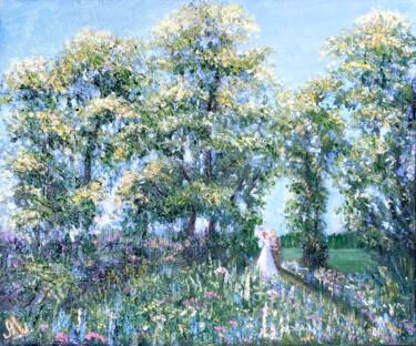 「Весна」というタイトルの絵画 Marina Shishkinaによって, オリジナルのアートワーク, オイル ウッドストレッチャーフレームにマウント