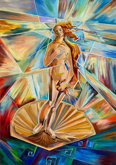 Peinture intitulée "Рождение или Переро…" par Marina Sholokhova, Œuvre d'art originale, Huile Monté sur Châssis en bois