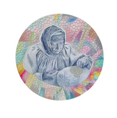 Картина под названием "Кружевница" - Марина Шолохова, Подлинное произведение искусства, Масло