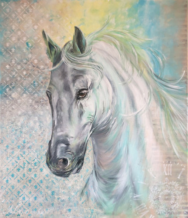 Painting titled "Horse" by Marina Skromova, Original Artwork, Acrylic