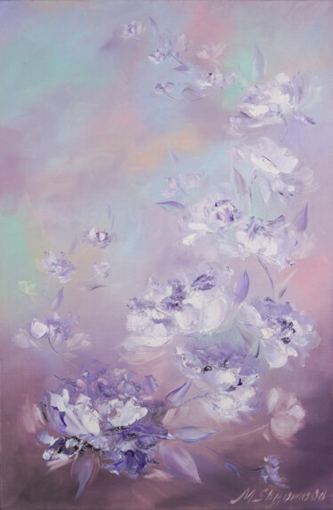 Painting titled "FLOWER WALTZ - Beau…" by Marina Skromova, Original Artwork, Oil Mounted on Wood Panel