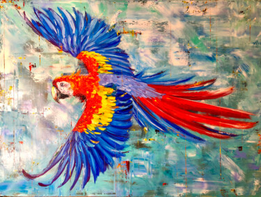 Pintura titulada "BRIGHT FLIGHT - Pai…" por Marina Skromova, Obra de arte original, Oleo Montado en Panel de madera