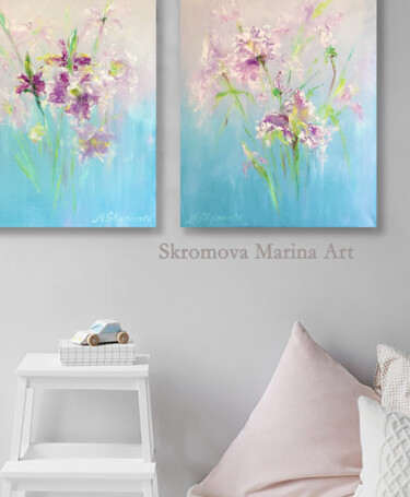 Painting titled "MOMENTS FROM DREAMS…" by Marina Skromova, Original Artwork, Oil Mounted on Wood Panel