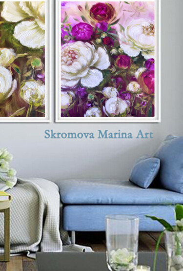 Painting titled "DOUBLE TREASURE - S…" by Marina Skromova, Original Artwork, Oil Mounted on Wood Panel