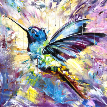 Картина под названием "Hummingbirds" - Marina Skromova, Подлинное произведение искусства, Масло