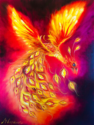 Painting titled "Firebird" by Marina Skromova, Original Artwork, Oil