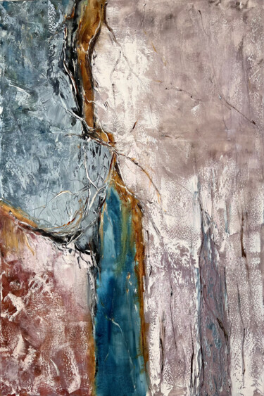 Картина под названием "Euro chic gray abst…" - Marina Skromova, Подлинное произведение искусства, Масло Установлен на Деревя…