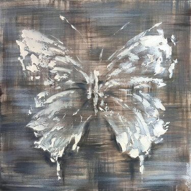 Painting titled "Silver mother-of-pe…" by Marina Skromova, Original Artwork, Acrylic