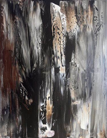 Malerei mit dem Titel "Black and brown ene…" von Marina Skromova, Original-Kunstwerk, Öl Auf Keilrahmen aus Holz montiert