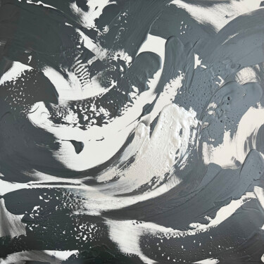 Malerei mit dem Titel "Gray and Black Silv…" von Marina Skromova, Original-Kunstwerk, Acryl