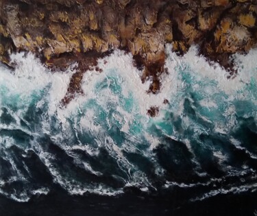 Картина под названием "Ocean" - Marina Ternavskaya, Подлинное произведение искусства, Акрил Установлен на Деревянная рама дл…