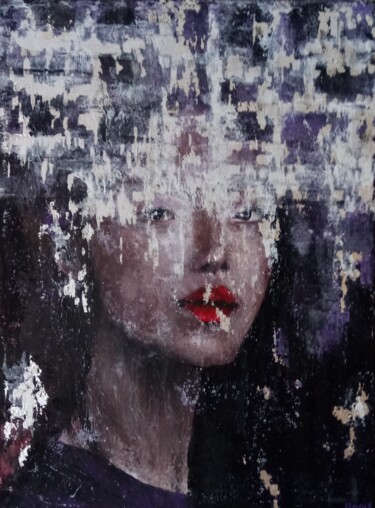 Картина под названием "Behind the glass" - Marina Ternavskaya, Подлинное произведение искусства, Акрил Установлен на Деревян…