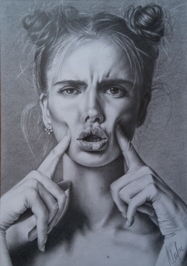 Рисунок под названием "Joke" - Marina Ternavskaya, Подлинное произведение искусства, Карандаш