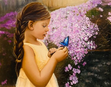 Картина под названием "Fly away butterfly" - Marina Ternavskaya, Подлинное произведение искусства, Масло