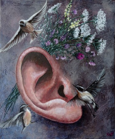 Ζωγραφική με τίτλο "Sounding" από Marina Ternavskaya, Αυθεντικά έργα τέχνης, Ακρυλικό Τοποθετήθηκε στο Ξύλινο φορείο σκελετό