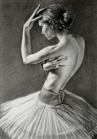 Dessin intitulée "Ballerina" par Marina Ternavskaya, Œuvre d'art originale, Crayon