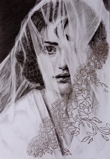 Dibujo titulada "Veil" por Marina Ternavskaya, Obra de arte original, Lápiz