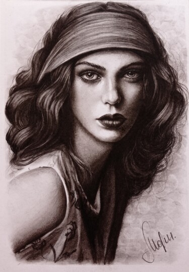 Drawing titled "Diva" by Marina Ternavskaya, Original Artwork, Pencil