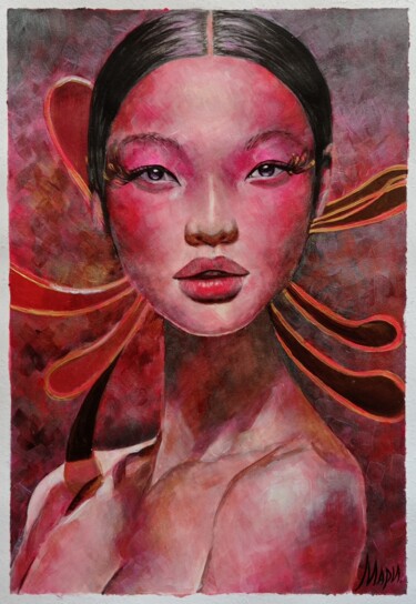 Рисунок под названием "In red" - Marina Ternavskaya, Подлинное произведение искусства, Акрил