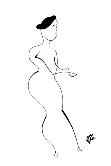 数字艺术 标题为“Elegant woman Line…” 由Plaline, 原创艺术品, 数字油画