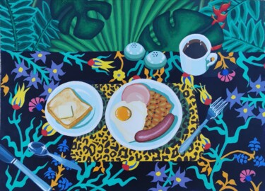 Schilderij getiteld "Jungle Breakfast" door Marina Uman, Origineel Kunstwerk, Acryl