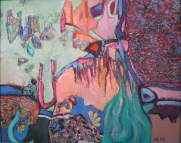 Malerei mit dem Titel "The green  fire" von Marina Valtcheva, Original-Kunstwerk, Öl