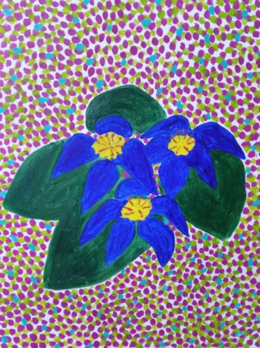 Pittura intitolato "Flowers" da Marina Zlender, Opera d'arte originale, Olio