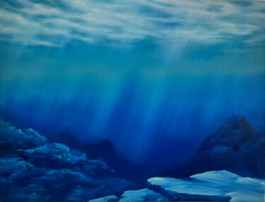 Painting titled "Seabed" by Marina Zotova, Original Artwork, Oil Mounted on Wood Stretcher frame