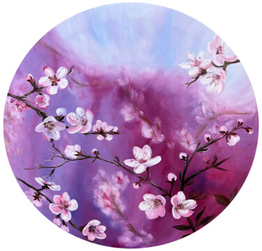 Painting titled "Song of Spring" by Marina Zotova, Original Artwork, Oil Mounted on Wood Stretcher frame