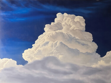 Painting titled "Once upon a cloud" by Marina Zotova, Original Artwork, Oil Mounted on Wood Stretcher frame