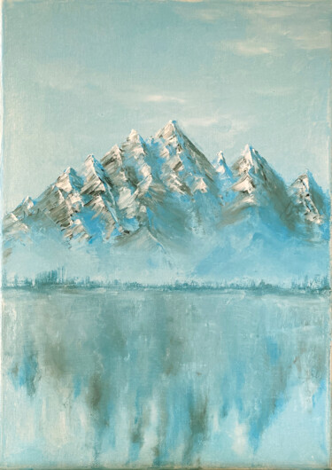 Картина под названием "Mountain freshness,…" - Marina Zotova, Подлинное произведение искусства, Масло Установлен на Деревянн…