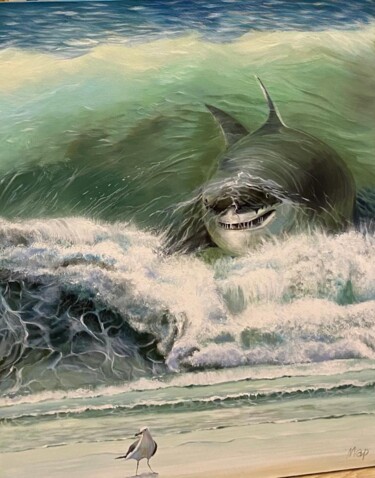 Картина под названием "Shark" - Marina Zykova, Подлинное произведение искусства, Акрил