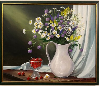 Painting titled "Cherry" by Marina Zykova, Original Artwork, Oil