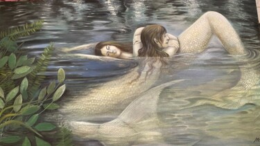 Pintura intitulada "Mermaids" por Marina Zykova, Obras de arte originais, Óleo