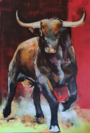 Pittura intitolato "Bull serie 11" da Marina Del Pozo, Opera d'arte originale, Acrilico