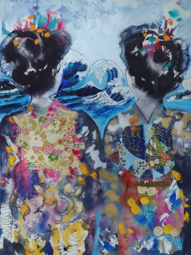 Dessin intitulée "Twins" par Marina Del Pozo, Œuvre d'art originale, Aquarelle