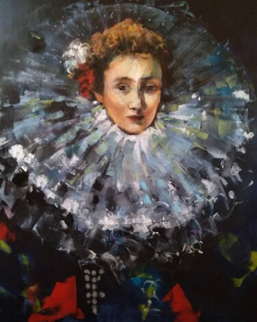 Painting titled "Dama 24" by Marina Del Pozo, Original Artwork, Acrylic