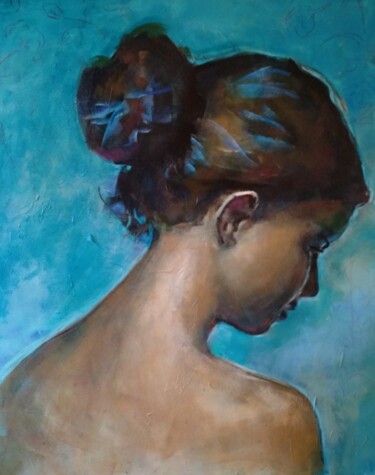 Painting titled "Jovencita" by Marina Del Pozo, Original Artwork, Acrylic